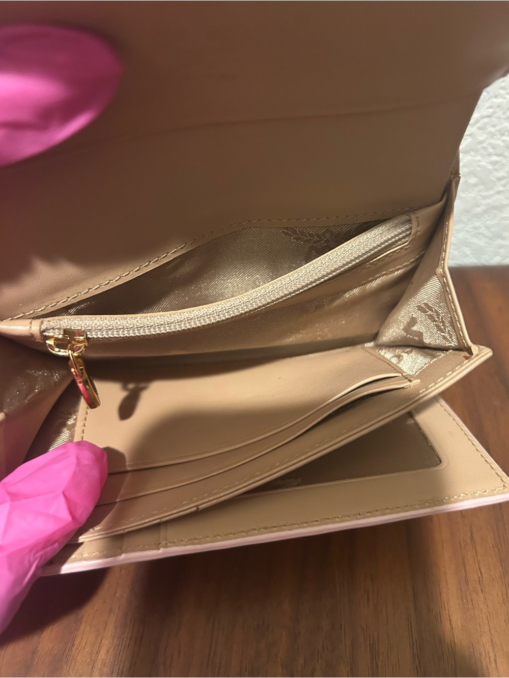 MCM Pink Leather Bow Trifold Wallet - Picture 9 of 13